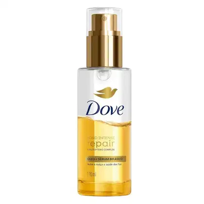 A imagem mostra o Óleo Capilar Bifásico Bond Intense Repair de Dove.