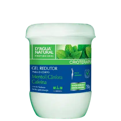 Imagem do produto D'agua Natural Mentol, Cânfora e Cafeína - Gel Redutor de Medidas 750g