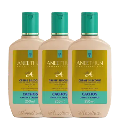 Imagem do produto Kit Aneethun 3 Cremes de Silicone Cachos Linha A Pronta Entrega