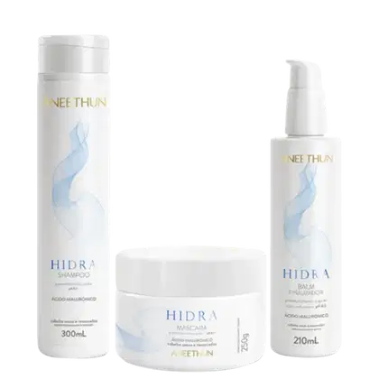 Imagem do produto Kit Aneethun Hidra Shampoo, Máscara e Balm Finalizador Tratamento Com Ácido Hialurônico