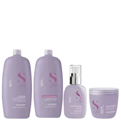 Kit Alfaparf Semi Di Lino Smooth Quarteto, 4 produtos.