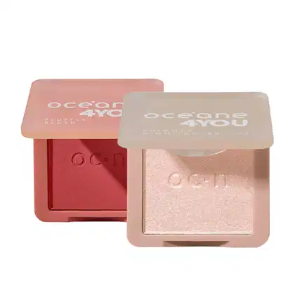 Imagem do produto Kit Océane 4you Fluffy Tango Pink Blush e Highlighter Rose Iluminador em Pó (2 produtos)