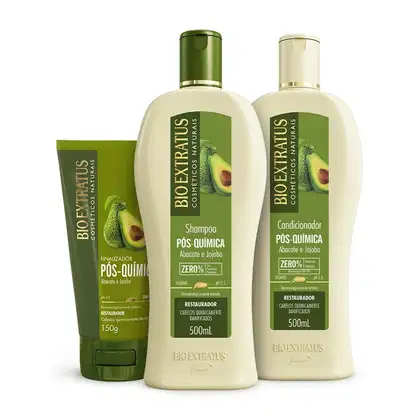Imagem do produto Kit Bio Extratus Pós Química 500mL Shampoo + Condicionador + Finalizador