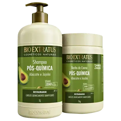 Imagem do produto Kit Bio Extratus Pós Quimica Shampoo + Banho de Creme 1L/Kg