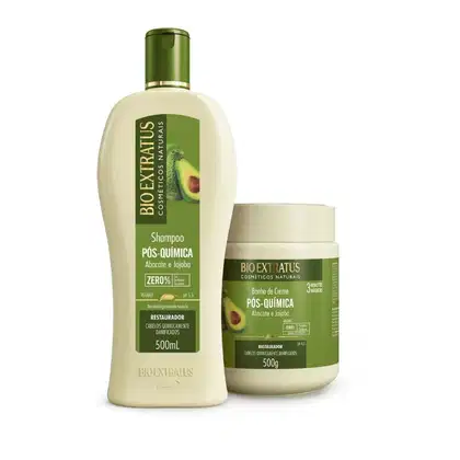 Imagem do produto Kit Bio Extratus Pós Química Shampoo + Banho de Creme 500mL/g
