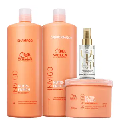 Imagem do produto Kit Wella Professionals Invigo Nutri-Enrich Salon Treatment Power Shine Light (4 Produtos)