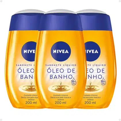 Imagem do produto Kit Sabonete Líquido Nivea Óleo de Banho Com 3 200ml