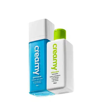 Imagem do produto Kit Creamy Ácido Glicólico Redutor de Linhas e Ácido Tranexâmico Solução Tônico Facial (2 produtos)