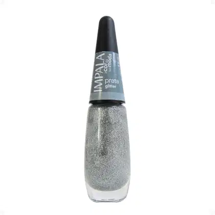Imagem do produto Esmalte Glitter Impala A Cor da Sua Moda Prata 7,5ml