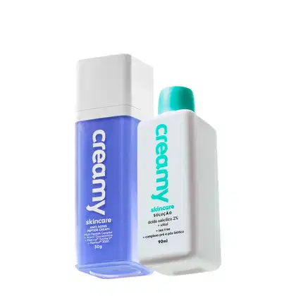 Imagem do produto Kit Creamy Ácido Salicílico Solução Tônica Antiacne e Anti-Aging Peptide Cream Hidratante Antissinais (2 produtos)