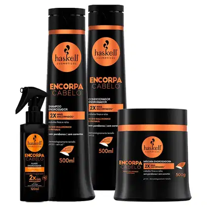 Imagem do produto Kit  Engrossador Encorpa Cabelo Haskell 500ml C/ 4 Itens