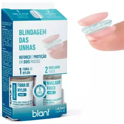 Imagem do produto Kit Blindagem Unhas Fortalecedor Fibra Nylon Nivelador Fosco