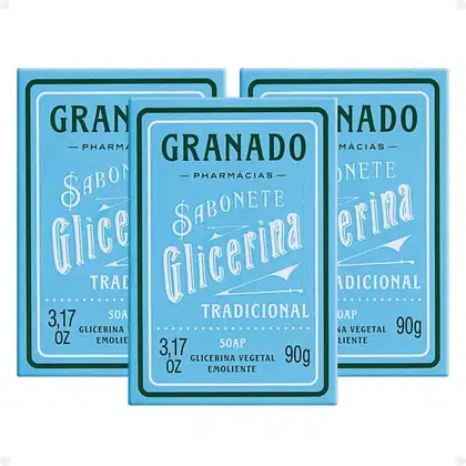 Imagem do produto Kit Sabonete Vegetal de Glicerina Granado Tradicional 90g Com 3