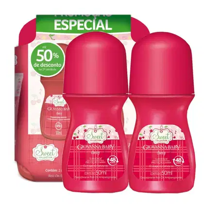 Imagem do produto Kit 2 Desodorantes Roll-on Giovanna Baby 50ml - Cherry