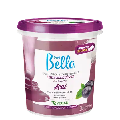 Imagem do produto Depil Bella Açaí - Cera Depilatória Morna Hidrossolúvel 1,3Kg