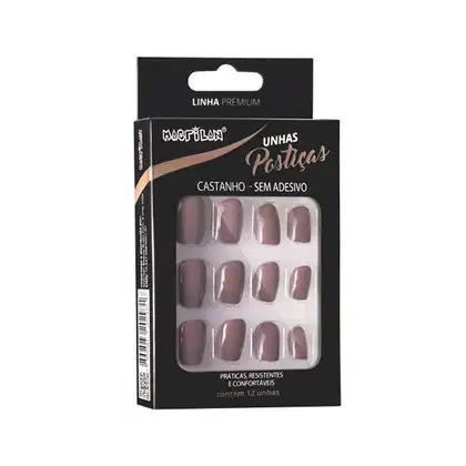 Imagem do produto Unhas Postiças Tamanho Curto Marrom - Macrilan - UP206A