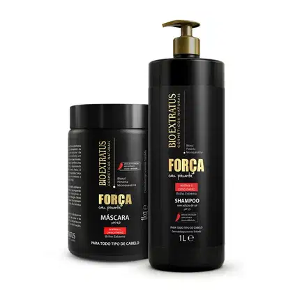 Imagem do produto KIT SHAMPOO E MASCARA CRESCIMENTO FORÇA COM PIMENTA BIO EXTATUS 1L  - BIO EXTRATUS