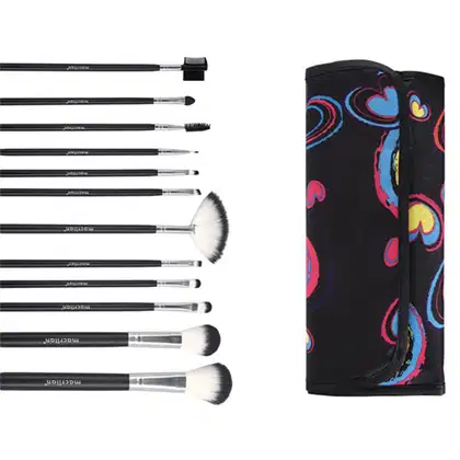 Imagem do produto Kit Com 12 Pincéis Para Maquiagem - Macrilan - KP1-5I - preto