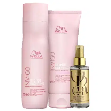 Imagem do produto Kit Wella Professionals Invigo Blonde Recharge & Oil Reflections Trio (3 Produtos)