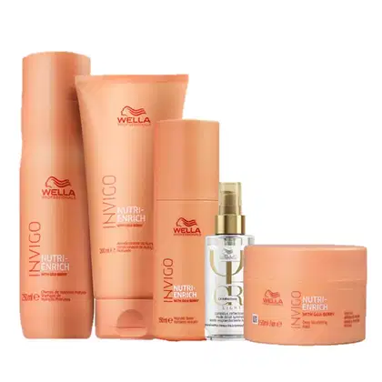 Imagem do produto Kit Wella Professionals Invigo Nutri-Enrich & Oil Reflections Light Tratamento (5 Produtos)