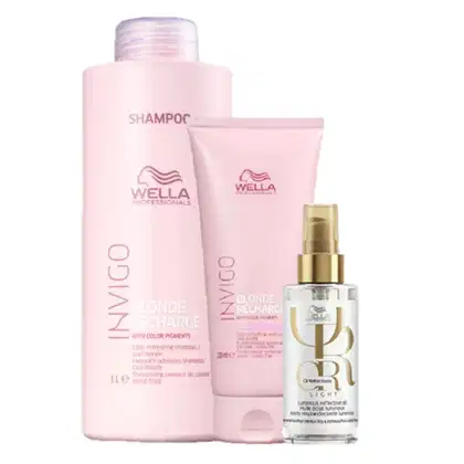 Imagem do produto Kit Wella Professionals Invigo Blonde Recharge & Oil Reflections Light Super Trio (3 Produtos)
