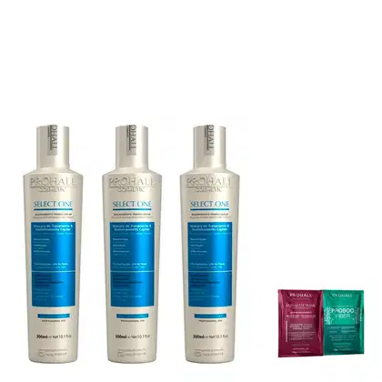 Imagem do produto Kit 3 Progressivas Select One 300ml Sem Formol Prohall