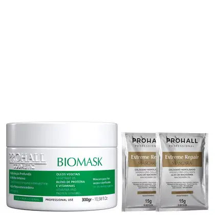 Imagem do produto Máscara Hidratante Biomask Prohall Explosão de Brilho 300g