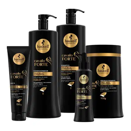 Imagem do produto Kit Cavalo Forte Sh. Cond. Másc 1L/900gr + Leave In + Tonico 120mL