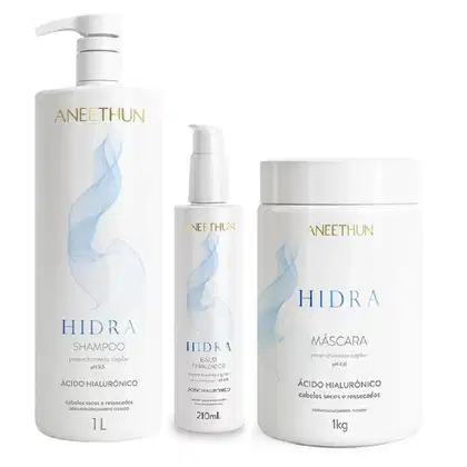 Imagem do produto Kit Aneethun Hidra - Shampoo 1L + Máscara 1kg + Finalizador 210ml