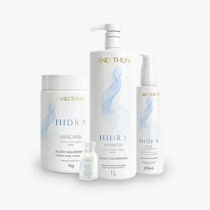 Imagem do produto Kit Aneethun Hidra - Shampoo 1L + Máscara 1Kg + Finalizador 210ml + Ampola 13ml