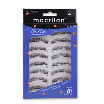 Imagem do produto Cílios Postiços Naturais com Fios Curtos e Crescentes 8 Pares CL112-8