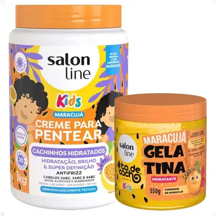 Imagem do produto Kit Salon Line Kids 1 Creme para Pentear e 1 Gelatina Hidratante Maracujá