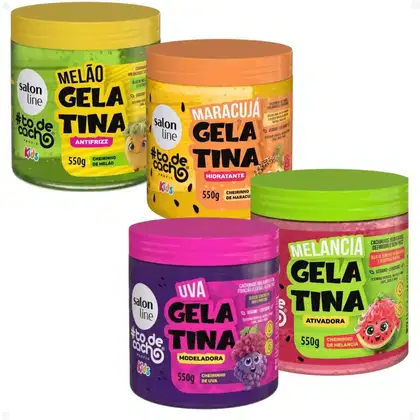 Imagem do produto Kit Salon Line Kids 4 Gelatina: Melão, Maracujá, Uva e Melancia