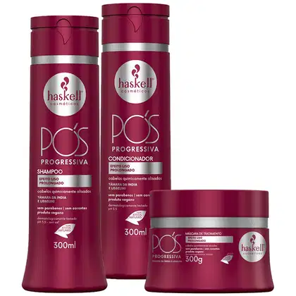 Imagem do produto Kit Pós-Progressiva Haskell Shampoo+ Condicionador+ Máscara 300ml/ 300g