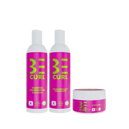 Imagem do produto Kit Be Curl No Poo Shampoo 350ml + Condicionador 350ml + Styling Cream 250g