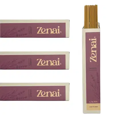 Imagem do produto Zenai - Caixinha com 10 Incensos Artesanais Orgânicos de Lavanda