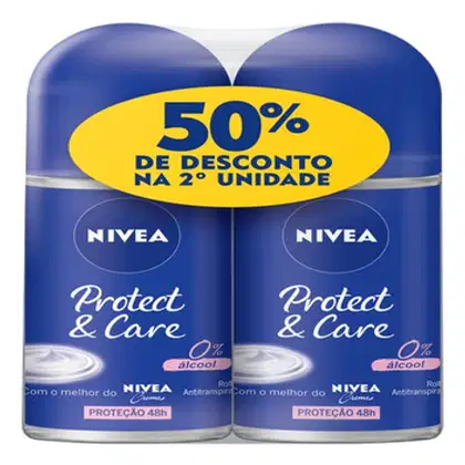 Imagem do produto Kit 2 Desodorantes Roll On Protect & Care - 50ml
