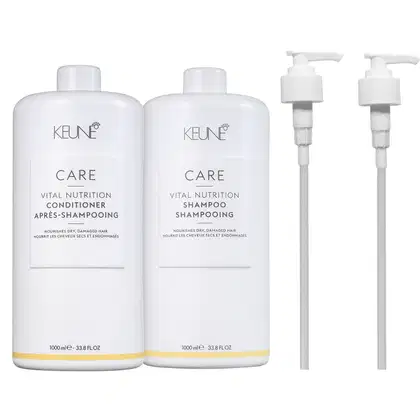 Kit Keune Care Vital Nutrition Duo Salon Treat + Pump, 4 produtos.