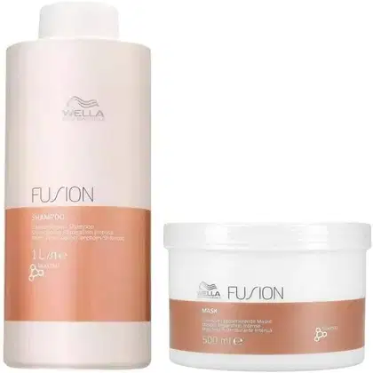 Shampoo e máscara fusion.
