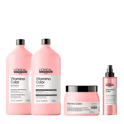 Kit L'Oréal Professionnel Serie Expert Vitamino Color Salon Full, 4 produtos.