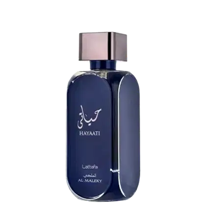 A imagem mostra o Perfume Importado Unissex Hayaati Al Maleky de Lattafa Perfumes.