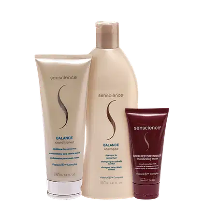 Imagem do produto Kit Senscience Balance + Inner Restore Intensif Moisturizing Mask Mini (3 Produtos)