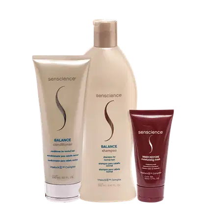Imagem do produto Kit Senscience Balance + Inner Restore Intensif Moisturizing Mask Mini Trio (3 Produtos)