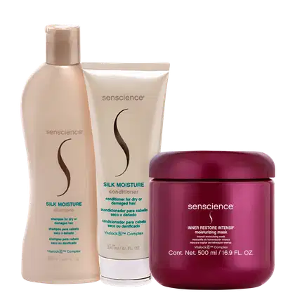 Imagem do produto Kit Senscience Silk Moisture + Inner Restores Intensif Moisturizing Mask Trio (3 Produtos)