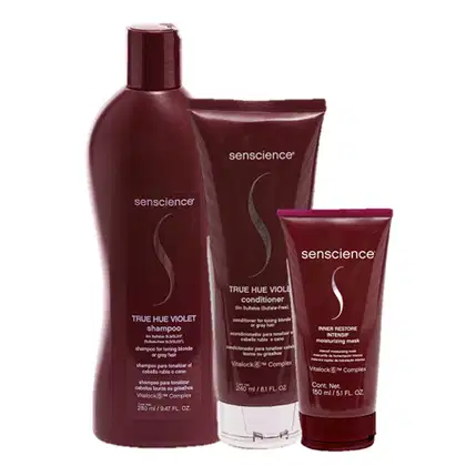 Imagem do produto Kit Senscience True Hue Violet + Inner Restore Intensif Moisturizing Mask Trio (3 Produtos)