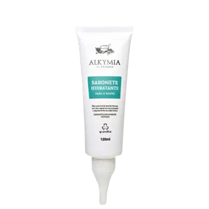 Sabonete hidratante da marca Grandha, em embalagem branca com detalhes em verde, contendo 120ml do produto. O rótulo apresenta o nome da marca e a indicação "para o rosto".