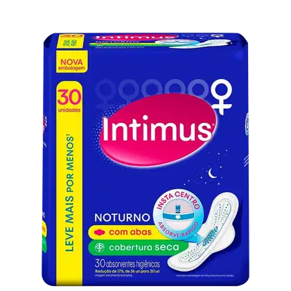 Imagem do produto Intimus Noturno Seca - Absorvente com Abas (30 Unidades)