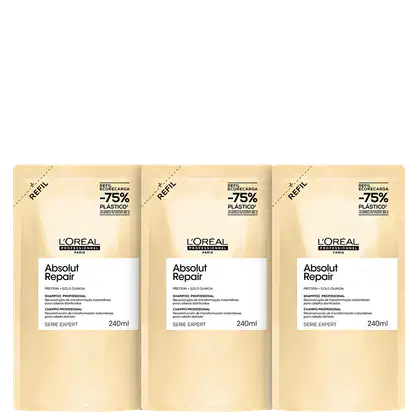 Imagem do produto Kit L'Oréal Professionnel Absolut Repair Gold Quinoa + Protein Refil Trio Shampoo (3 Unidades)