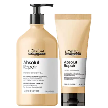 Kit L'Oréal Professionnel Serie Expert Absolut Repair Gold Quinoa + Protein Duo Home Care, 2 produtos.