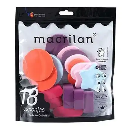 Imagem do produto Macrilan EP14 - Esponjas para Maquiagem (18 Unidades)